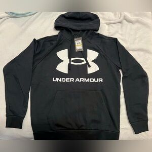 Under Armour Rival Fleece Big Logo Hoodie Black Size Medium 1357093-001